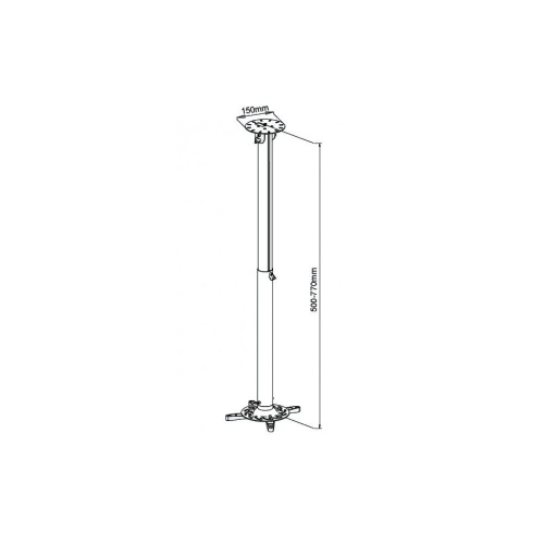 Uchwyt Sufitowy Do Projektora 50-77cm 15kg Srebrny